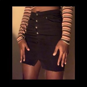 Handmade Black Jean Skirt